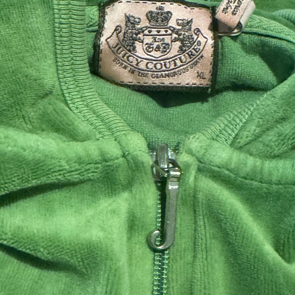 Juicy Couture Y2K Vibrant Green Zip-Up Hoodie - Picture 2 of 3
